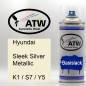 Preview: Hyundai, Sleek Silver Metallic, K1 / S7 / Y5: 400ml Sprühdose, von ATW Autoteile West.